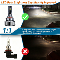 Phare de voiture LED CSP 3570 super lumineux 50W 6000K |   Ampoules LED Faros H7 H4 H11 9005 9006 12V pour phares avant de voiture, SUV, camion