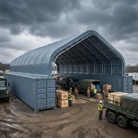 Structure de hangar en acier galvanisé certifié PVC pour entrepôt, abri agricole, conteneur de stockage et tente de construction en tissu