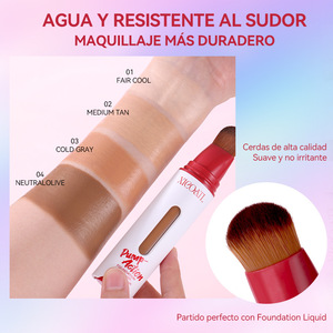 Fond de teint waterproof 3 couleurs, couvrance modulable, hydratant, léger, correcteur pour tous types de peau, fini mat naturel - Product Image 4