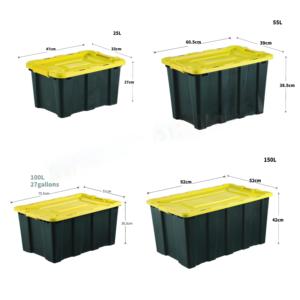 Contenedor de Almacenamiento de Plástico de 100L con Tapa, Multidimensional, Resistente al Agua, para Herramientas de Jardín y Garaje - Product Image 2