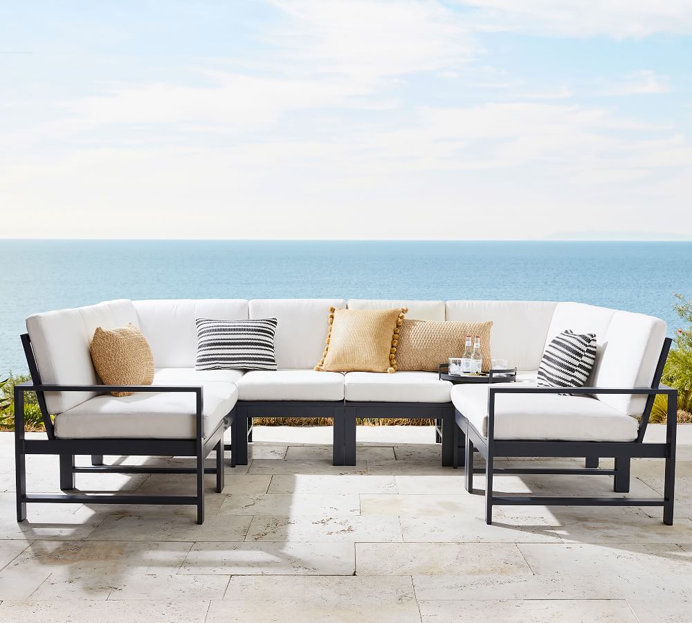 8-Piece U-Shaped Sectional modular sofa outdoor sofa set with cushion aluminum garden sofa