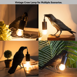 Lámpara de Pared de Mesa con Forma de Animal Creativa, Luz de Noche en Diseño de Cuervo Negro, Material de Resina Auspicioso, Luz Nocturna de Pájaro DE LA Suerte - Product Image 2