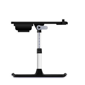 Bureau d'ordinateur portable en cuir pvc, bureau <span class=keywords><strong>inclinable</strong></span> avec tiroir, pieds réglables en aluminium, table d'étude <span class=keywords><strong>pour</strong></span> ordinateur portable noir - Product Image 3