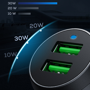 Cargador de Coche de Carga Rápida con Doble Puerto USB, 2 Puertos USB, Enchufe QC3.0, Protección Contra Cortocircuitos para una Conducción Segura - Product Image 2