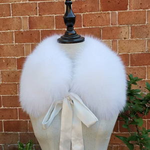 Real Fox Fur Collar With Removable Ribbon Winter Luxury Fur <b>Scarf</b> Women Men Coat Jacket Neck Warmer Accessories - Product Image 4