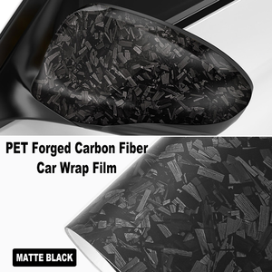 Vinilo Adhesivo para Automóviles PET de Fibra de Carbono Forjado de 6.5mil, Resistente a los Rayos UV, Rollo Completo para Carrocería de 1.52x18m, Negro Mate - Product Image 1