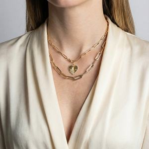 Ciondolo Personalizzato di Moda, Base per Gioielli Fai-da-Te, Raffinato Pendente Placcato Oro con Cuore, Quadrifoglio e Bussola Incastonati di Diamanti - Product Image 3