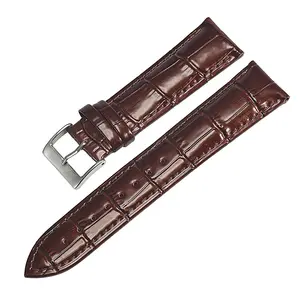 Leather Wristband 16mm 18mm 20mm 22mm Top Grain Leather Strap Replacement With Alligator Embossing Watch Band For Men Women