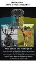 Caméra de chasse numérique infrarouge 4K à double objectif, vision nocturne, étanche, conçue pour l'extérieur, pour la chasse et le suivi de la faune