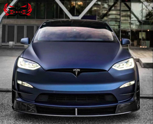 Kit carrosserie en fibre de carbone style RZ pour Tesla Model X <span class=keywords><strong>Plaid</strong></span> 2021-2023 : Lame avant, jupes latérales, diffuseur arrière, aileron, canards - Product Image 1