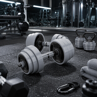 Ensemble d'haltères réglables en acier Wellshow 3 en 1 (haut-parleur, barre et kettlebell) 44 LB avec colliers de verrouillage rapide 47 pouces pour fitness à domicile