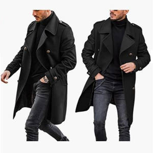 Venda quente Moda Inverno Novo Produto dos homens Jaqueta Bolso de Manga Longa Jaqueta Longa Inverno Magro Trench Coats Casaco Jaqueta Quente - Product Image 3