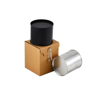 Vente en gros 54*54 * H40mm rose noir vide bocal en fer blanc avec couvercle et boîtes emballage pour bougie cadeau boîte en fer blanc