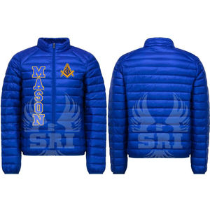 Masonic Master Mason Puffer Jacket Custom Made Puffer Jacket | Masonic Regalia Custom Embroidery Logo <b>Quilted</b> Jacket for Men - Product Image 2