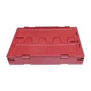 JOIN Recyclable Plastic Clothes Grocery Crate With Lid Plastic Moving Crates Lock Top Attached Lid Container