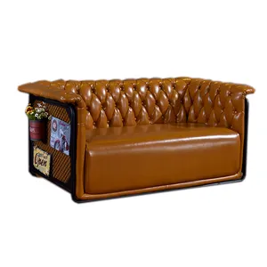 Canapé simple en cuir Vintage et rustique, cadre en fer, style Antique, de haute qualité, vert