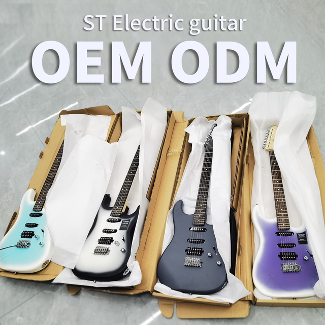 OEM ODM Factory Custom-made ST Electric Guitar With Matte Solid Wood Carbonized Maple Neck and Ash Body