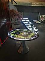 Table en pierre naturelle avec éclairage LED, design de comptoir en marbre et quartzite, éclairage rétroéclairé, pierre photoélectrique, bureau