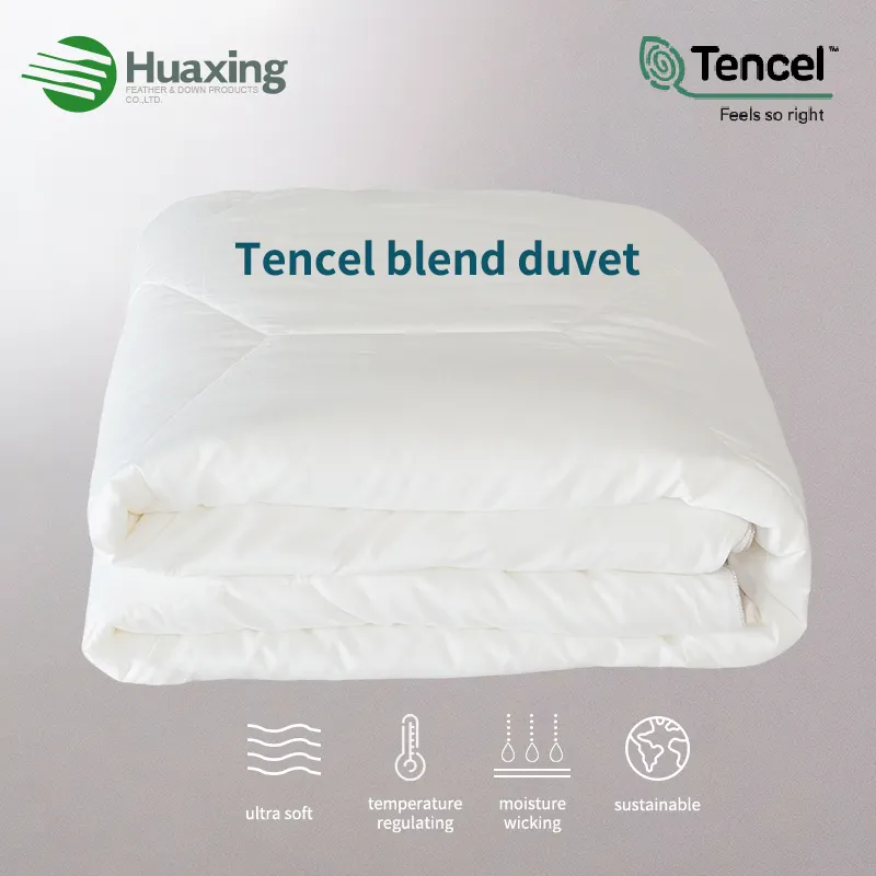 100% Lyocell Tencel बिस्तर दिलासा सफेद रजाई बना हुआ डिजाइन नीचे वैकल्पिक दिलासा duvet