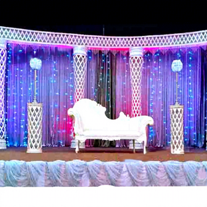 Pilares de cristal de fibra de media luna para escenario de boda, decoración moderna para escenario - Product Image 1