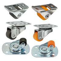 Roulettes pivotantes miniatures en PP orange de 12 mm (0,5 pouce) pour meubles