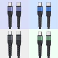 Ligne de données de charge USB C à USB C pour téléphone portable en nylon tressé super rapide de 60w 3m de long pour téléphone Huawei/Xiaomi/IP