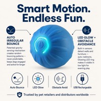 Jouet interactif pour chien, balle rebondissante rechargeable par USB, pour l'entraînement et l'exercice autonome des chiots, durable