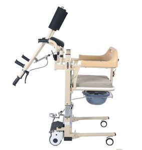 Sedia a Rotelle con Sollevamento Idraulico Manuale Confortevole per Anziani e Pazienti Paralizzati, Capacità 150kg, Deambulatore da Bagno - Product Image 3