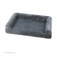 Canapé-lit pour chien en velours pelucheux, housse amovible et lavable, design à trois côtés rembourrés, pour grands chiens et chats d'intérieur, OEM, vente en gros
