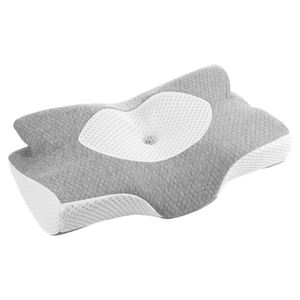 Oreiller cervical en mousse à mémoire de forme, contour ergonomique <span class=keywords><strong>pour</strong></span> le cou et les épaules, oreillers de sommeil rafraîchissants <span class=keywords><strong>pour</strong></span> les dormeurs sur le dos, le ventre et le côté - Product Image 1