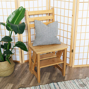 Chaise <span class=keywords><strong>escabeau</strong></span> pliante - Étagère <span class=keywords><strong>escabeau</strong></span> pliable en <span class=keywords><strong>bois</strong></span> - Marchepieds de bibliothèque, étagère à livres, support pour <span class=keywords><strong>plantes</strong></span> pour le rangement et la décoration - Product Image 3