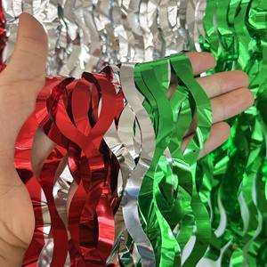 1*2M Ceramic <strong>S</strong>-Shaped Curved Laser Foil Curtain Background Wave Fringe Curtain Tinsel Photo Backdrop Birthday Party <strong>Decorations</strong> - Product Image 5