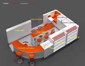Mueble de Salón de Diseño Moderno en Acero Inoxidable Dorado, Acabado Personalizable, Mueble de Pedicura y Kiosco de Exhibición OEM - Product Image 4