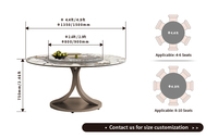 Table à manger ronde de style nordique en verre trempé de 3 mm, pieds en métal de luxe moderne, 6 places, mobilier d'hôtel, garantie 3 ans, prix de gros