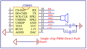 हॉट सेलिंग CH8001 म्यूजिक वॉयस चिप रीप्रोग्रामेबल बिल्ट-इन फ्लैश ड्राइवर इंटीग्रेटेड सर्किट इलेक्ट्रॉनिक घटक एमपी3 चिप - Product Image 6