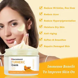 Creme de cúrcuma orgânica OEM ODM de marca própria para remover cicatrizes de acne creme de tratamento de acne de ervas anti-acne e eczema