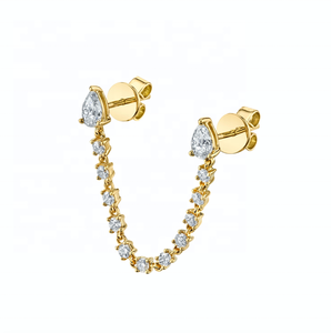 Boucles <span class=keywords><strong>d</strong></span>'oreilles individuelles en zircon goutte <span class=keywords><strong>d</strong></span>'eau, boucles <span class=keywords><strong>d</strong></span>'oreilles pour <span class=keywords><strong>double</strong></span> piercing, style européen vintage, boucles <span class=keywords><strong>d</strong></span>'oreilles en CZ - Product Image 3