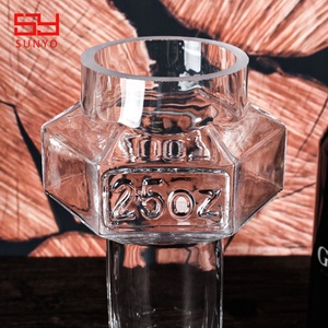 SUNYO fatto a mano Pilsner vetro personalizzato stile americano manubrio birra in vetro con Logo di cristallo vendita calda per le feste - Product Image 5