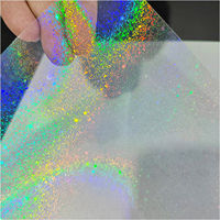 Film de plastification à froid holographique transparent résistant à l'eau, personnalisé, effet arc-en-ciel, doux, 8,5x11 A4, pour loisirs créatifs