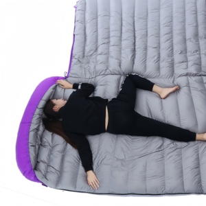 <span class=keywords><strong>Sac</strong></span> <span class=keywords><strong>de</strong></span> <span class=keywords><strong>couchage</strong></span> matelassé en duvet d'oie léger, écologique, imperméable, 3 saisons, avec fermeture éclair, pour couples, camping et randonnée en plein air - Product Image 4