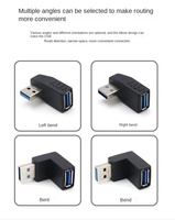 Adaptateur d'extension USB 3.0 mâle vers femelle, multi-directionnel, angle vertical 90/270 degrés, connecteur coupleur, protection OTP