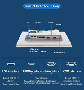 PC industriel à écran tactile 12 pouces sans ventilateur, panneau frontal en alliage d'aluminium IP65, compatible <span class=keywords><strong>Intel</strong></span> <span class=keywords><strong>Core</strong></span> I5/i7, 8 Go DDR4, Windows 7/10/11 - Product Image 6