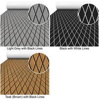 Lantai Kapal Pesiar Busa EVA Premium Marine Decking Tahan UV Lembaran Teak Sintetis Perekat Sendiri dengan Alur Berlian untuk Perahu