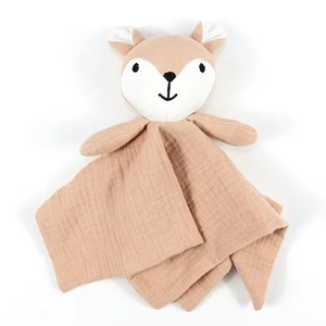 Couette pour bébé en mousseline de coton <span class=keywords><strong>Renard</strong></span> Animal en peluche Jouet apaisant pour la dentition Literie pour enfants - Product Image 1