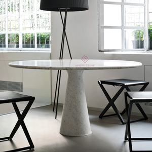 <span class=keywords><strong>Table</strong></span> à manger en pierre de travertin beige naturel de qualité supérieure <span class=keywords><strong>Table</strong></span> à manger en marbre domestique simple moderne <span class=keywords><strong>Table</strong></span> à manger ronde luxueuse - Product Image 2