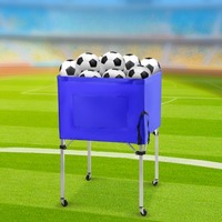 Chariot de stockage de balles de sport pliable léger panier de ballon de football de volley-ball de basket-ball avec roues