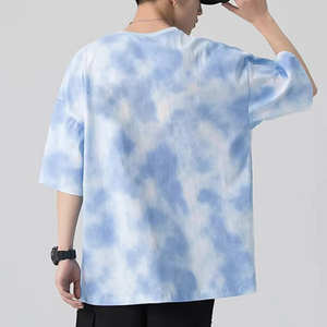 Camiseta Deportiva de Secado Rápido para Hombre, de Poliéster y Elastano, con Estampado Tie Dye por Sublimación, Corte Ajustado, para Gimnasio y Running - Product Image 2