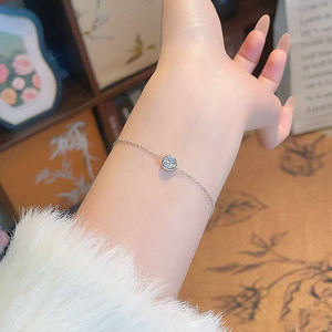 Pulsera Ajustable de Cadena con Eslabones de Moda, Diamantes Sintéticos, Oro Blanco de 18K, Joyería Permanente Inalterable para Mujer, Venta al por Mayor - Product Image 4