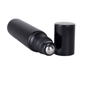 <b>10ml</b> Glass Roll on <b>Bottles</b> Matte Black Perfume Roller <b>Bottle</b> for Cosmetic - Product Image 1