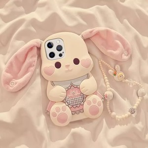 Funda de Teléfono con Diseño de Dibujos Animados, Orejas de Conejo de Peluche, Silicona Antigolpes, para <span class=keywords><strong>iPhone</strong></span> Serie Completa <span class=keywords><strong>iPhone</strong></span> 17 16 15 14 - Product Image 1
